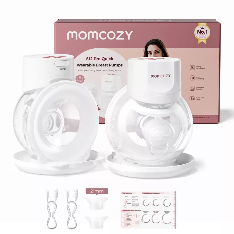 MOMCOZY S12 PRO+ Wearable Breast Pump White Double Pack