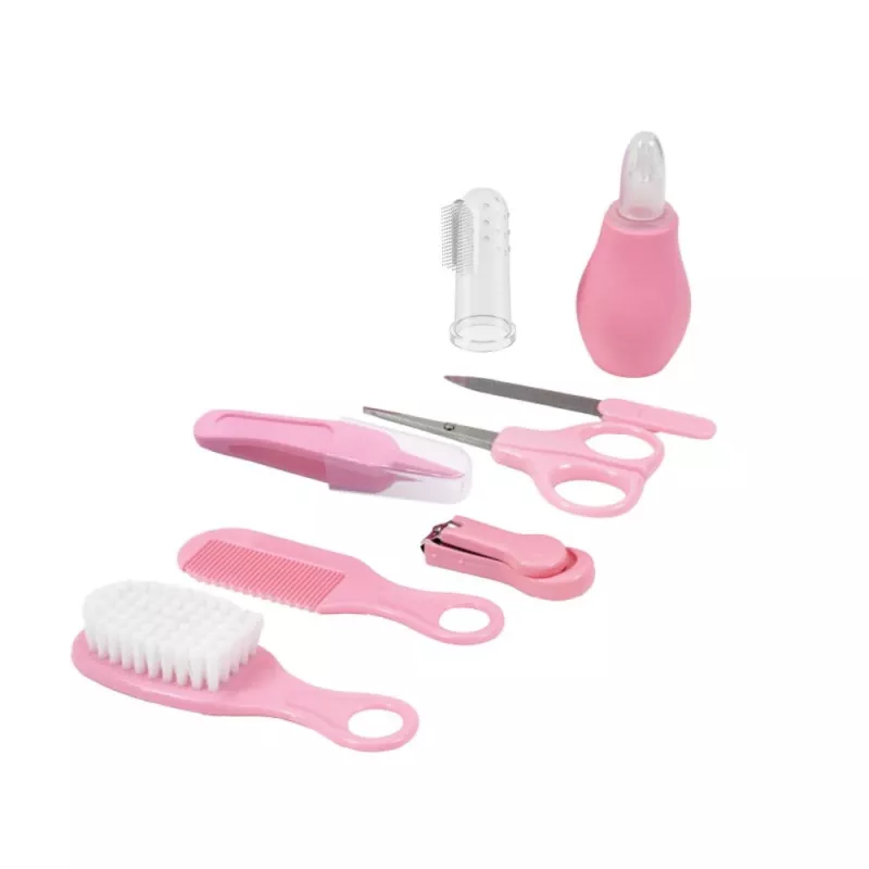 MOMINI Baby Care Kit Pinky - 10-osaline vastsündinu hoolduskomplekt reisikotiga