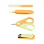 Momini Baby Nail Care Kit Sunny - Elektriline beebi küüneviil 6 lihvimispeaga, 2 kiirust, LED-tuli, valge/kollane