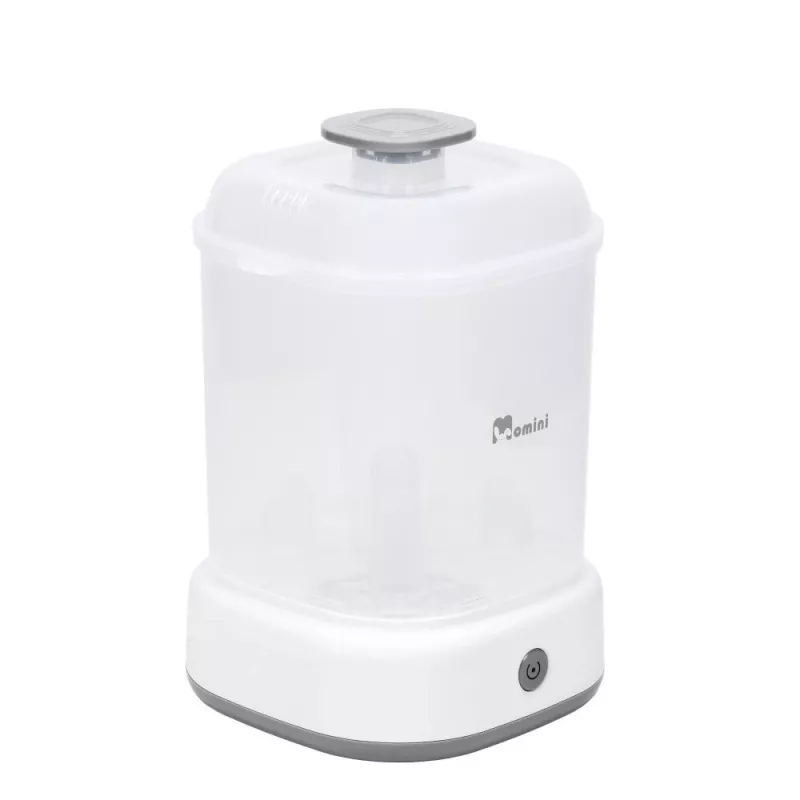 Momini Bottle Steriliser QuickSteam - Elektriline aurusterilisaator 6 pudelile, 8-minutiline tsükkel, automaatne väljalülitus, BPA-vaba