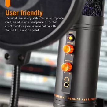 Monkey Banana MICO BK USB kondensaatormikrofon stuudio- ja podcasting-kasutuseks