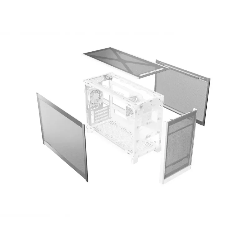 MONTECH TEN (W) Mini Tower PC korpus Valge - Micro ATX / Mini-ITX, karastatud klaas, ARGB