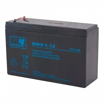 MPL Power Elektro MWH 5-12L UPS aku pliiaku VRLA AGM hooldusvaba 12V 6Ah must