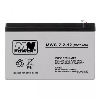 MPL Power Elektro MWS 7.2-12 UPS aku, pliiaku, VRLA AGM, 7.2Ah, 12V