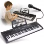 MQ 603 UFB 61-Key kaasaskantav elektrooniline klaviatuur, 200 tooni, 200 rütmi, LCD-ekraan, salvestus, õppimisfunktsioonid, mikrofoni sisend, USB MP3 taasesitus ja toiteadapter - must