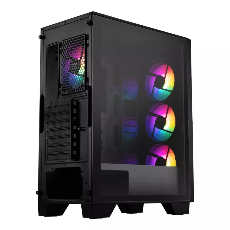 MSI MAG FORGE 130A Airflow ATX Mid-Tower mängukorpus - must, karastatud klaas, 4x ARGB ventilaatorit