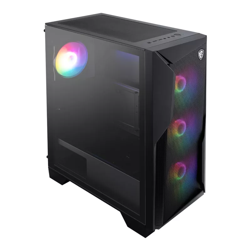 MSI MAG FORGE 130A Airflow ATX Mid-Tower mängukorpus - must, karastatud klaas, 4x ARGB ventilaatorit