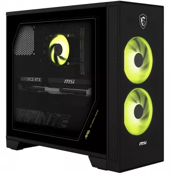 MSI MAG Infinite S AI 2nd Gaming Desktop - Intel Core i5-14400F, RTX 4060, 16GB DDR5, 1TB SSD, Windows 11 Home, Must/Läbipaistev