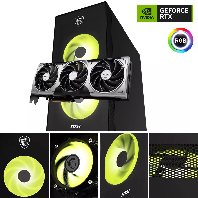 MSI MAG Infinite S AI 2NVM7-002AT Desktop PC (Must/Läbipaistev, Windows 11 Home)