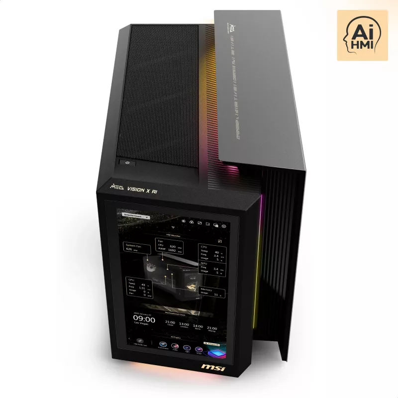 MSI MEG Vision X AI 2NVV9-285AT Lauaarvuti (Must/Läbipaistev, Windows 11 Home)