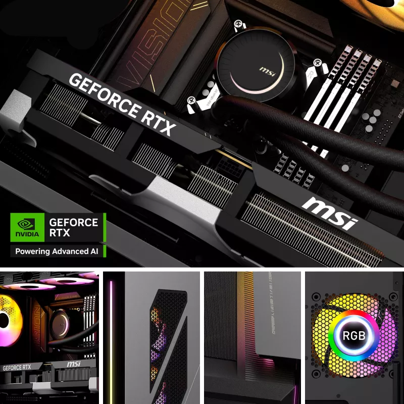MSI MEG Vision X AI 2NVV9-285AT Lauaarvuti (Must/Läbipaistev, Windows 11 Home)