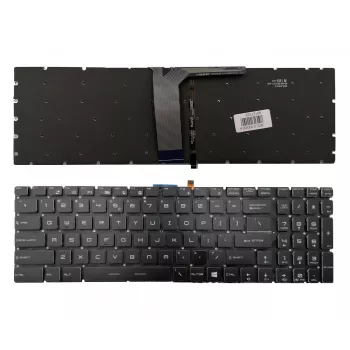 MSI MS-16JB sülearvuti varuklaviatuur - USA inglise QWERTY, taustvalgustusega, must