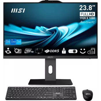 MSI PRO AP242P 14M-1096XEU All-in-One arvuti, 23,8 tolli FHD IPS, Intel Core i7-14700, 16GB muutmälu, 1TB SSD, Wi-Fi 6E, ilma OS-ita, must