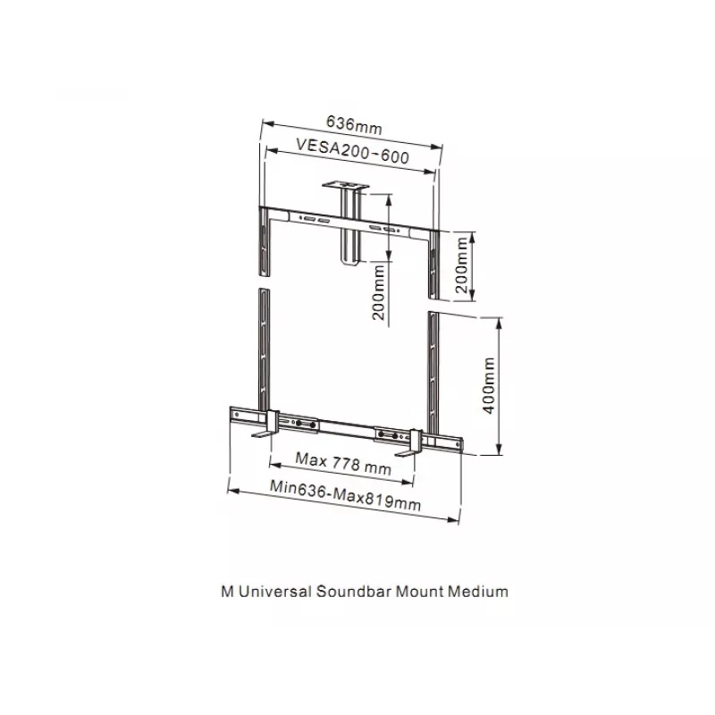 Multibrackets M universaalne soundbari kinnitus ja kaamerahoidik Medium