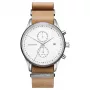 MVMT naiste kell D-MV01-WT (42mm) - valge sihverplaat, valge nahkrihm