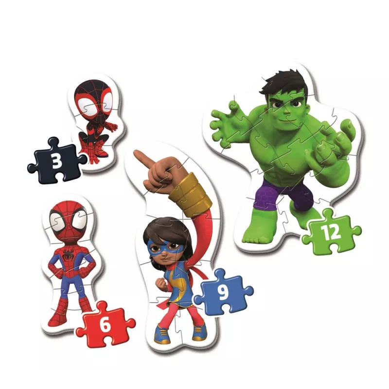 My First Puzzles 3-6-9-12 Spidey and Friends Clementoni 20836
