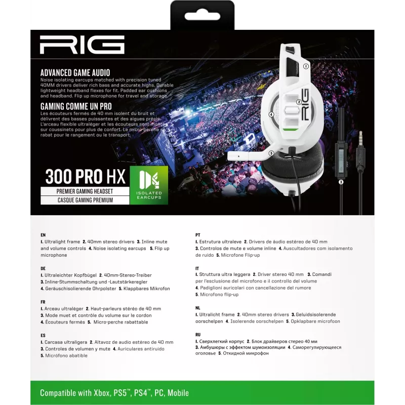 NACON RIG 300HX Gaming Headset Xboxile, Valge