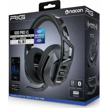 NACON RIG 600 PRO HS juhtmevabad mängukõrvaklapid 2.4GHz/Bluetooth 5.1, 40mm, 24h aku, must