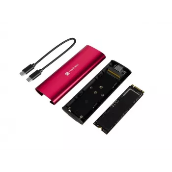 NATEC RHINO M.2 NVMe väline SSD korpus, USB-C 3.2 Gen 2, rubiinpunane