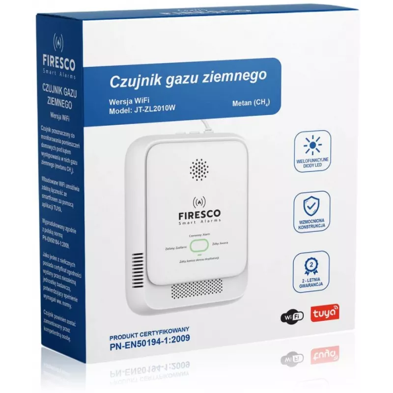 Maagaasiandur Firesco JT-ZL2010W WiFi Tuya Smart Life