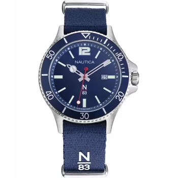 Nautica meeste NAPABS904 analoogkvartskell 43mm sinise silikoonrihmaga