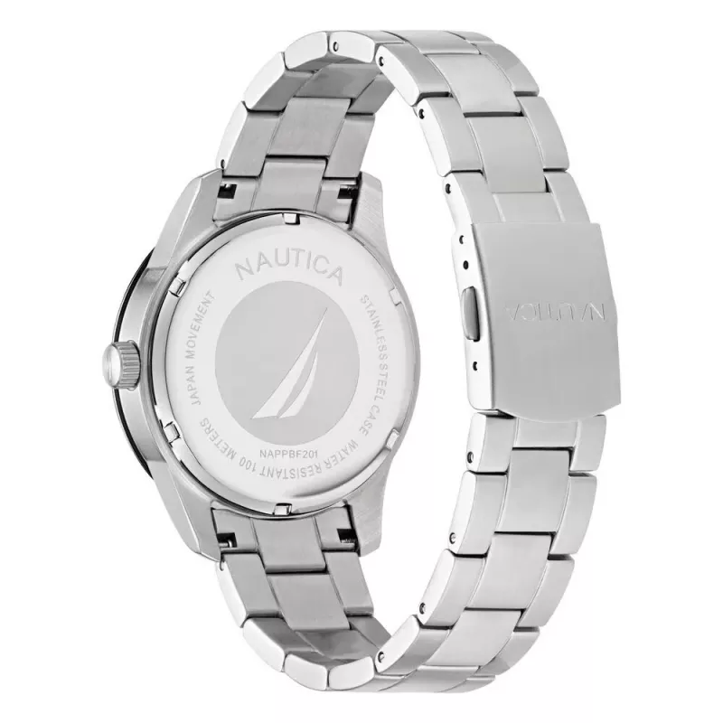 NAUTICA meeste NAPPBF201 kvartskell analoog sinise numbrilaua ja sinise silikoonrihmaga, 42 mm