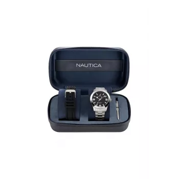 Nautica Men's NAPPBF205 Quartz Chronograph Watch 42mm Blue Silicone