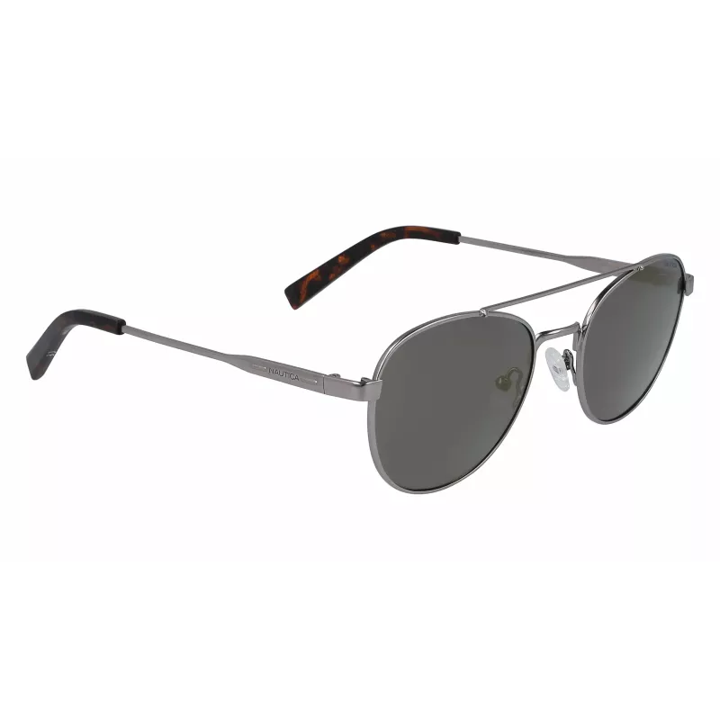 Nautica N4641SP-030 Meeste ristkülikukujulised päikeseprillid, matt must raam, hallid läätsed, 53 mm