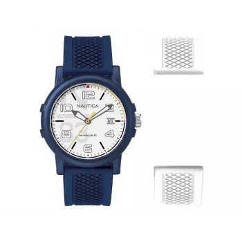 Nautica NABLEME02 meeste kvartskell analoog sinise sihverplaadi ja sinise silikoonrihmaga 38 mm