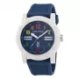 NAUTICA NAPATS304 Meeste kvarts-analoogkell, 42,5mm roostevabast terasest korpus, sinine silikoonrihm, 100m veekindlus