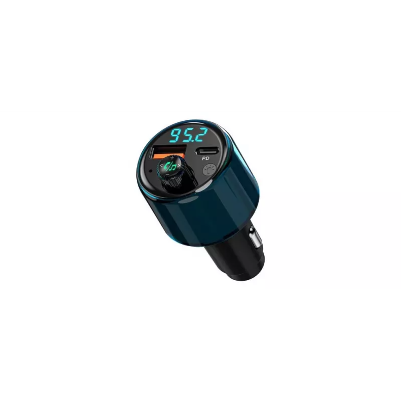 NAVITEL BHF05 MAX Multifunktsionaalne FM-saatja Bluetooth 5.0, USB-ühenduvuse, käed-vabad kõnede, LED-ekraani ja QC3.0 kiirlaadimisega