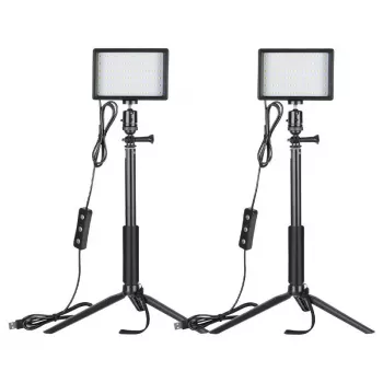 NEEWER ZC-10S Kahe Lambiga LED Videovalgustuse Komplekt Filtrite ja Statiividega