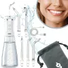 NENO Pulsar White kaasaskantav hambairrigaator 300 ml paagiga, 3 rõhurežiimi, USB-C laadimisega, IPX7 veekindel, 4 otsikut