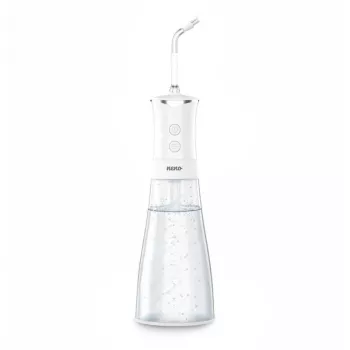 NENO Pulsar White kaasaskantav hambairrigaator 300 ml paagiga, 3 rõhurežiimi, USB-C laadimisega, IPX7 veekindel, 4 otsikut