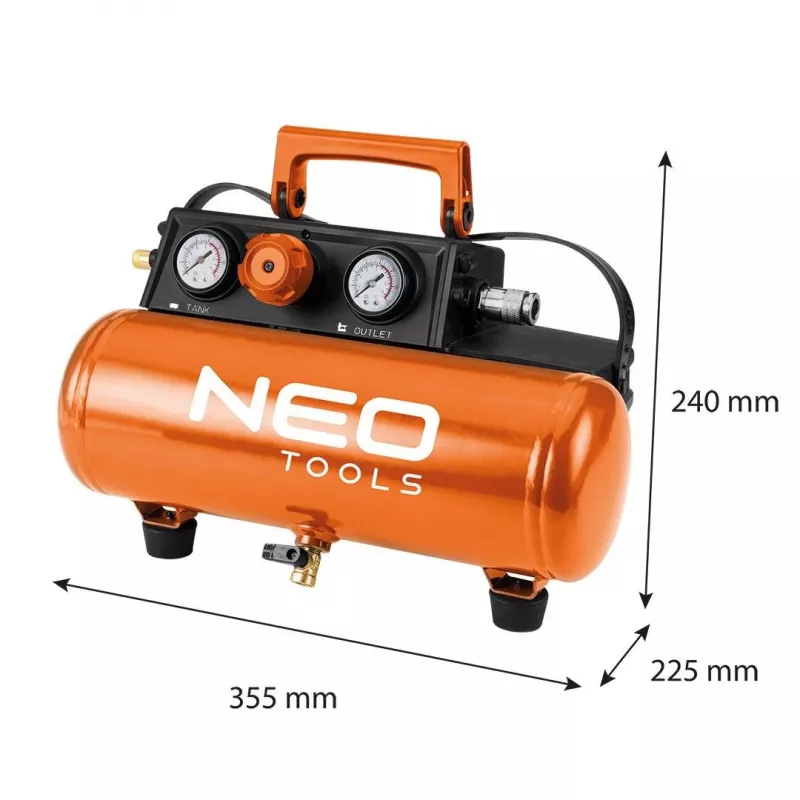 NEO TOOLS 04-620 õliga määritud õhukompressor 24L 1.5kW 8bar 200L/min