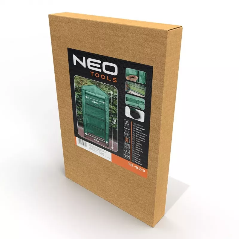 NEO Tools 15-903 külmhoone 180x92x92 cm PE-kate terasraam