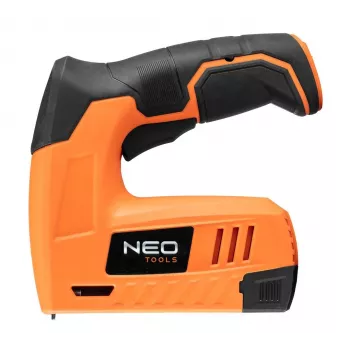 NEO Tools 16-050 Käsihaamerklammerija polsterdamiseks, isolatsiooniks ja dekoratiivtöödeks, reguleeritav jõud, J-tüüpi klamber 6-14 mm, must/oranž