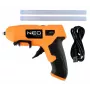 NEO Tools 17-083 20W Juhtmega kuumaliimipüstol tilkumisvastase otsikuga, 11mm liimipulkadega, integreeritud alusega, 230V, oranž/must