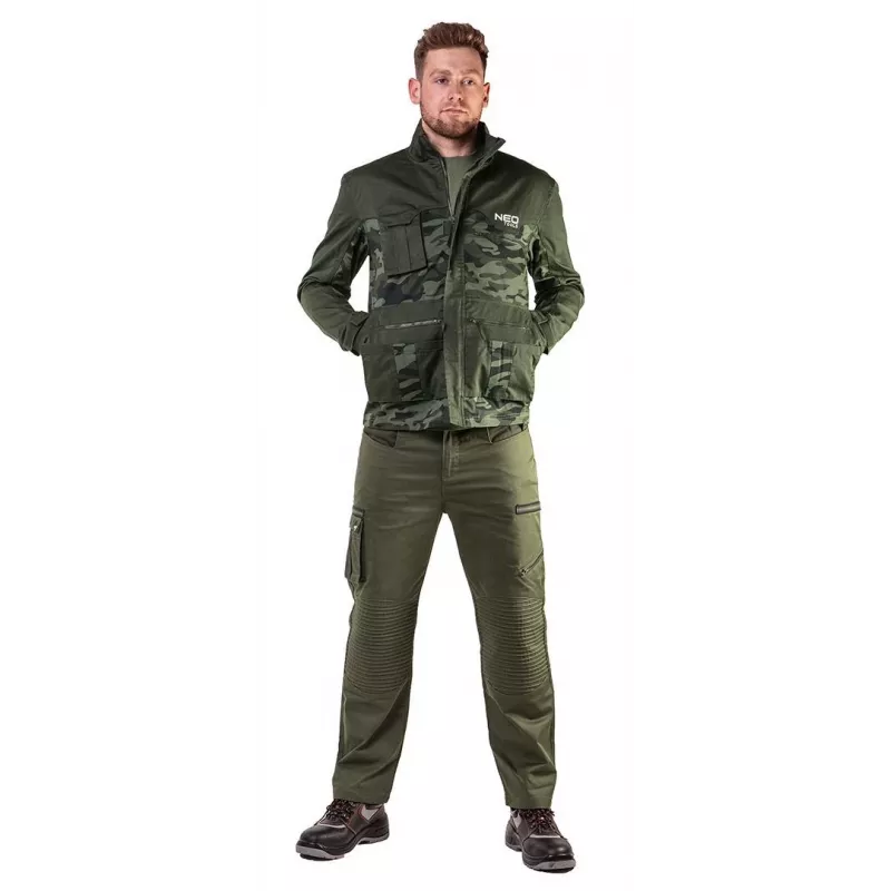 NEO TOOLS 81-211-M Softshell tööjope, hall/must/roheline, suurus M, veekindel, tuulekindel, hingav, helkurdetailidega