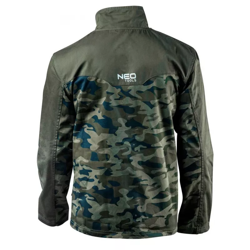 NEO TOOLS 81-211-XXXL tööjope 7 tasku ja peegeldavate elementidega, hall/roheline, EN ISO 13688
