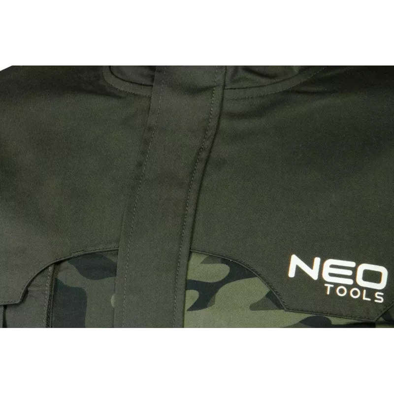 NEO TOOLS 81-211-XXXL tööjope 7 tasku ja peegeldavate elementidega, hall/roheline, EN ISO 13688