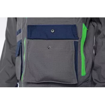 NEO TOOLS 81-217-L Unisex tööjope, hall/must, suurus L, 65% polüester 35% puuvill, 267 g/m², 7 taskut, EN ISO 13688