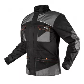 NEO TOOLS 81-218-XL Tööjope eemaldatava kapuutsiga, veekindel, 4 taskut, hall/must/oranž, suurus XL