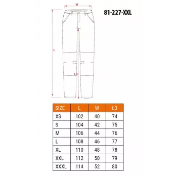 NEO Tools 81-227-XXL Kaitsetööpüksid 9 tasku ja põlvekaitsmete taskutega, hall/roheline, XXL