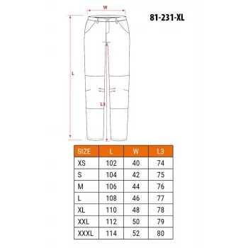 NEO TOOLS 81-231-XL Kaitsetööpüksid Hall/Must Suurus XL