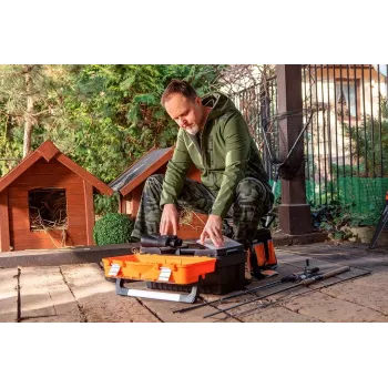 NEO TOOLS 81-241-M tööpüksid põlvekaitsmete taskutega, hall/must, suurus M