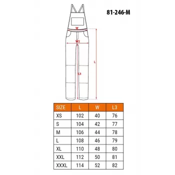 NEO Tools 81-246-M Tööpüksid põlvekaitsmete taskutega, suurus M, hall/oranž, 65% polüester 35% puuvill, 245 g/m²