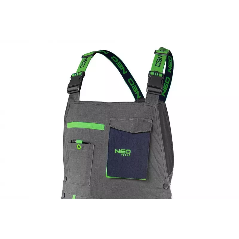 NEO TOOLS 81-247-S Tööpüksid, suurus S, hall/must, 65% polüester 35% puuvill, 267 g/m², mitme taskuga, CE-sertifikaadiga