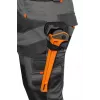 NEO TOOLS 81-325-S Kaitsetööpüksid, suurus S, hall oranžide aktsentidega, 65% polüester 35% puuvill, 245 g/m², 9 taskut, põlvekaitsmete taskud, EN ISO 13688:2013