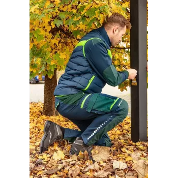 NEO Tools 81-534-XXXL meeste tööpüksid põlvekaitsmete taskutega, hall/roheline, 100% puuvill, 270 g/m², kolmekordne õmblus, CE sertifikaat